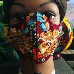 “Authentic Mexican” handmade embroidered facemask!